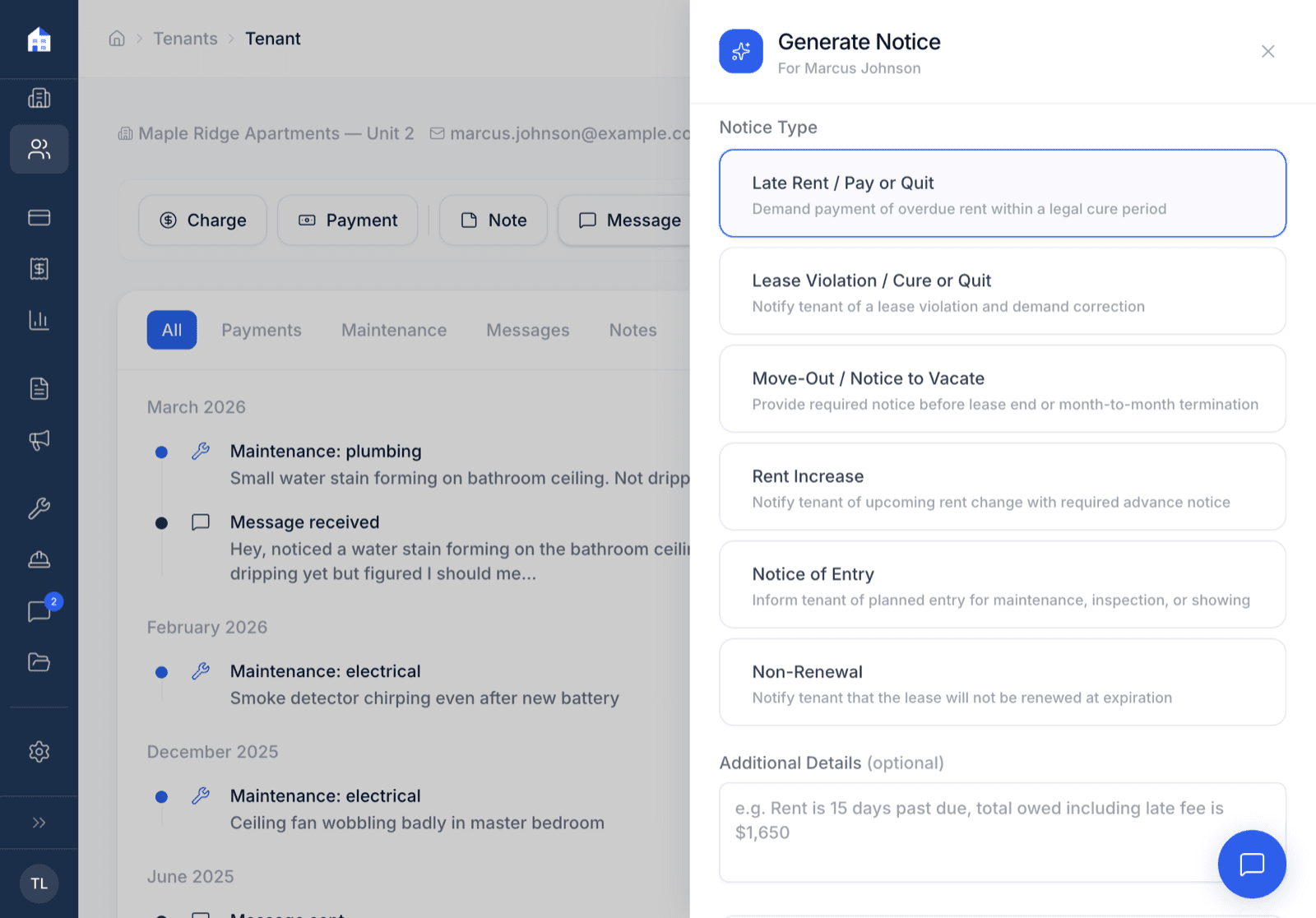 Domara AI notice generator for landlords