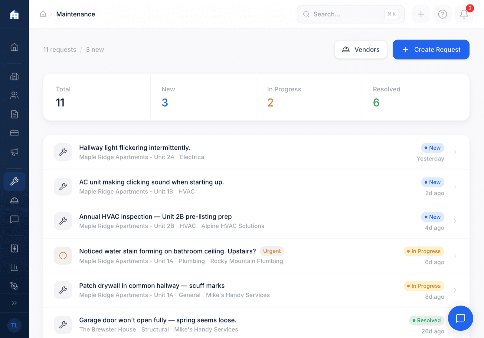 Maintenance tracking